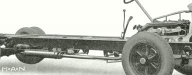 Většina modifikací typu KVB/6 byla postavena na rovném, tudíž poměrně vysokém rámu. Pokud měl vůz pneumatiky, pak byly na šestipaprskových dělených kolech patentovaného systému Fischer-Simplex. V prospektu se udávalo, že kola s pneumatikami a kola s oráfováním plnými gumovými obručemi jsou mezi sebou zaměnitelná.