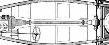 Adler 2,5 typ 10 - schematický pohled na podvozek shora