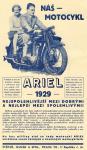 Reklama z únorového čísla časopisu MOTOR (Motocykl) ročník 1929.