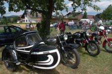 Sidecar Felber v kombinaci s motocyklem NSU Konsul na klubovm srazu historickch vozidel  Steyr-Puch Oldies v rakouskm Spatendorfu.