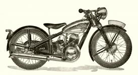 Jawa 250 - vyobrazen pouit v pruce pro jezdce, vydan v roce 1946.