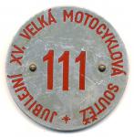 Odznak jezdce  XV.jubilejní Velké motocyklové soutěže (1939).