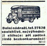 Inzerát z Českého Slova ze 16.května 1937