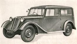 Prosklené dodávkové provedení (STW) z roku 1936 mělo plné disky kol, pravostranné řízení a zadní (nakládací) dveře s panty vpravo.