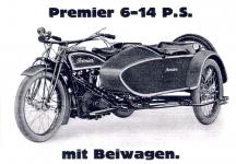 Premier 6-14 PS (750 ccm SV) s originálním továrním sidecarem - model 1926