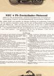 Prospekt tykoovho modelu NSU v nmeckm jazyce z archivu Jihoeskho motocyklovho musea. Zastoupen tchto motocykl pro moravsk region mla brnnsk firma Motocycles-Import, ing, Havranek - viz raztko, otitn v pravm hornm rohu.