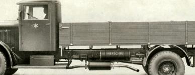 Standardn valnk Henschel 5 G z lev strany, v proveden se zakulacenmi pednmi blatnky z roku 1936.