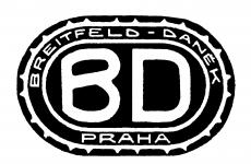 Logo BD v negativnm proveden, kde ormovn psmen BD symbolizovalo vrobu psovch vozidel znaky Praga.