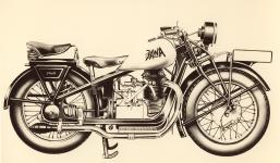 Jawa 500 OHV licence Wanderer prvn proveden - vyobrazen z tovrnho alba, vydanho k vro FIM v Pacov v roce 1964.