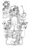 Příčný řez motorem typu Škoda 923 (
