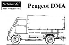 Pomineme-li kola a mírné zaoblení čela střechy, pak konstruktéři Peugeotu D.M.A. pracovali jen s pravítkem - boční náčrt vozu je z krabičky modelu českého výrobce