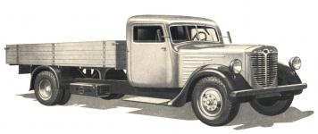 Kresba z „AUTOTYPENBUCH“ (Typových tabulek Německého průmyslu motorových vozidel pro rok 1936) - kvůli dojmu na zákazníka grafik Görlitz náklaďák trošku „natáhnul“…